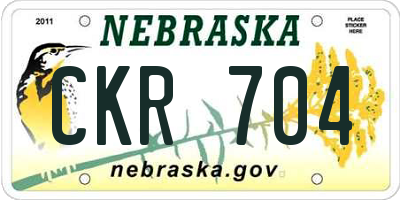 NE license plate CKR704
