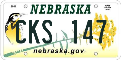 NE license plate CKS147