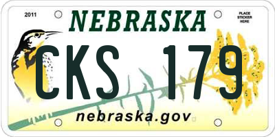 NE license plate CKS179