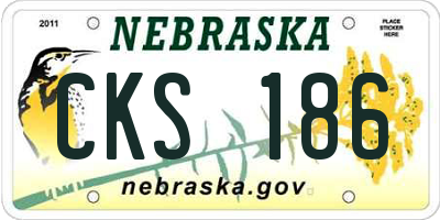 NE license plate CKS186