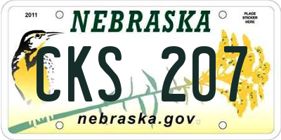 NE license plate CKS207