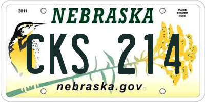 NE license plate CKS214