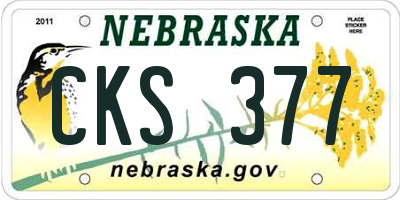 NE license plate CKS377