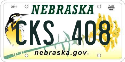 NE license plate CKS408