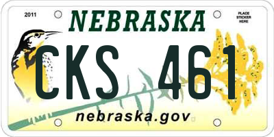 NE license plate CKS461