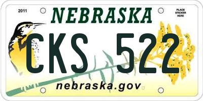 NE license plate CKS522