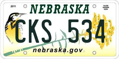 NE license plate CKS534
