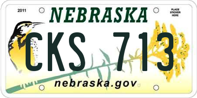 NE license plate CKS713