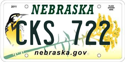 NE license plate CKS722
