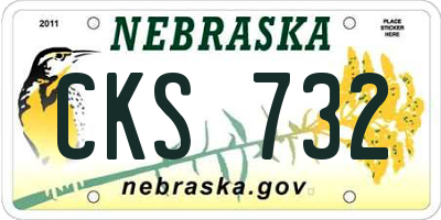 NE license plate CKS732