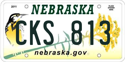 NE license plate CKS813