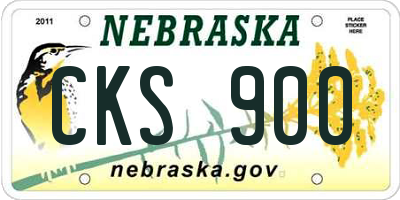 NE license plate CKS900