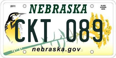 NE license plate CKT089