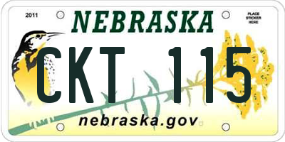NE license plate CKT115