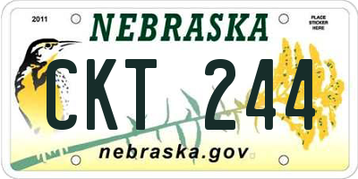 NE license plate CKT244