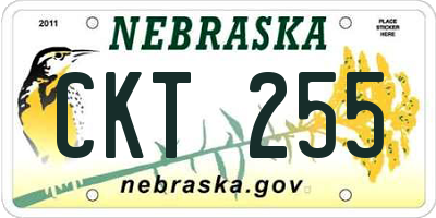 NE license plate CKT255