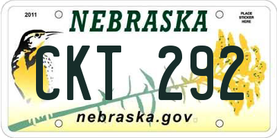 NE license plate CKT292