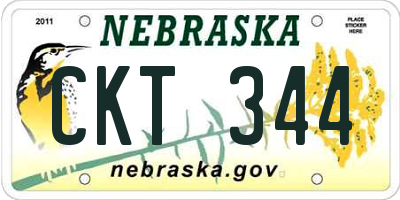 NE license plate CKT344