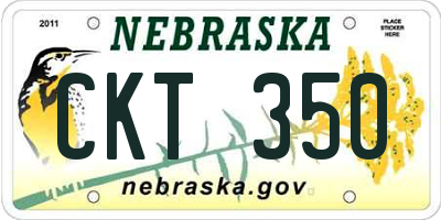 NE license plate CKT350