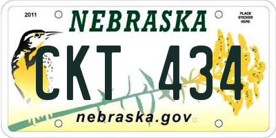 NE license plate CKT434