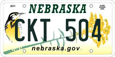 NE license plate CKT504