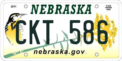 NE license plate CKT586