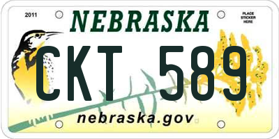 NE license plate CKT589