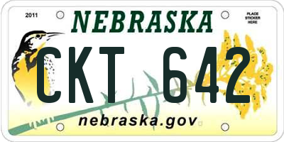 NE license plate CKT642