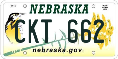 NE license plate CKT662