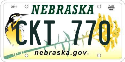 NE license plate CKT770