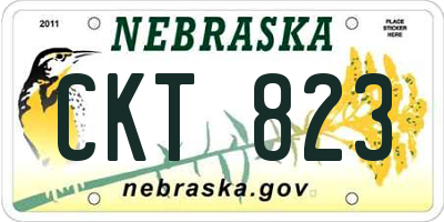 NE license plate CKT823