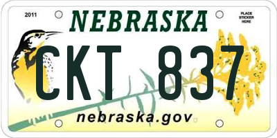 NE license plate CKT837