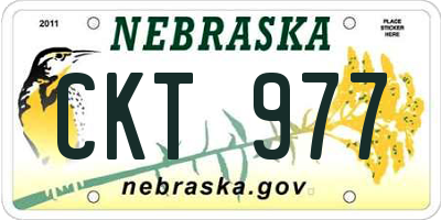 NE license plate CKT977
