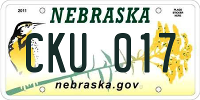 NE license plate CKU017
