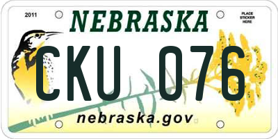 NE license plate CKU076