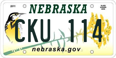NE license plate CKU114