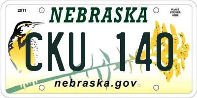 NE license plate CKU140