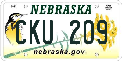 NE license plate CKU209