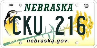 NE license plate CKU216