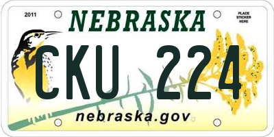 NE license plate CKU224