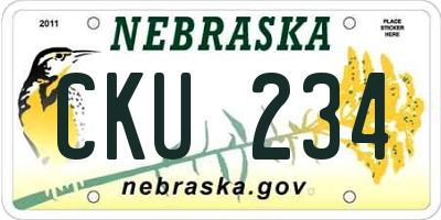 NE license plate CKU234