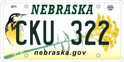 NE license plate CKU322
