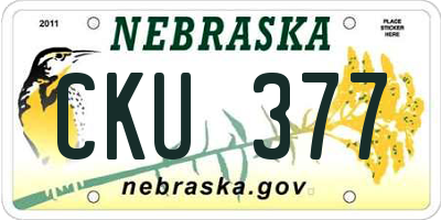 NE license plate CKU377