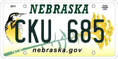 NE license plate CKU685