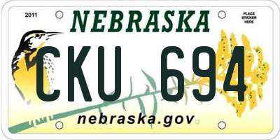 NE license plate CKU694