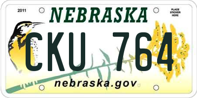 NE license plate CKU764