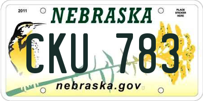 NE license plate CKU783