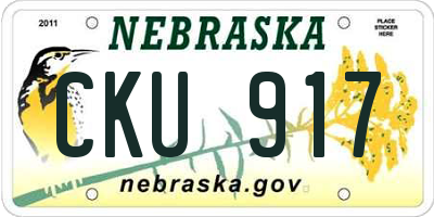 NE license plate CKU917