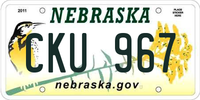 NE license plate CKU967