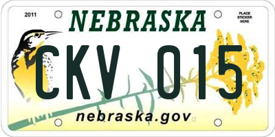 NE license plate CKV015